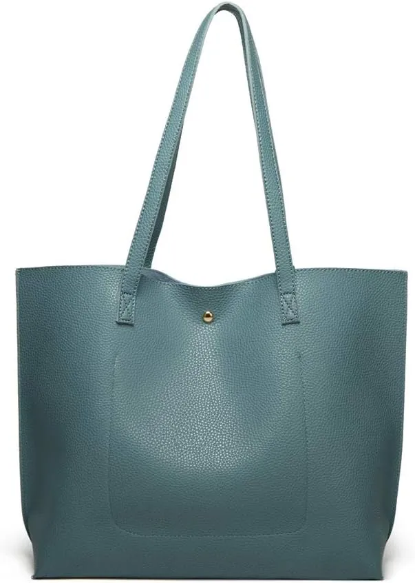 Dreubea Women's Soft Faux Leather Tote Shoulder Bag from, Big Capacity Tassel Handbag