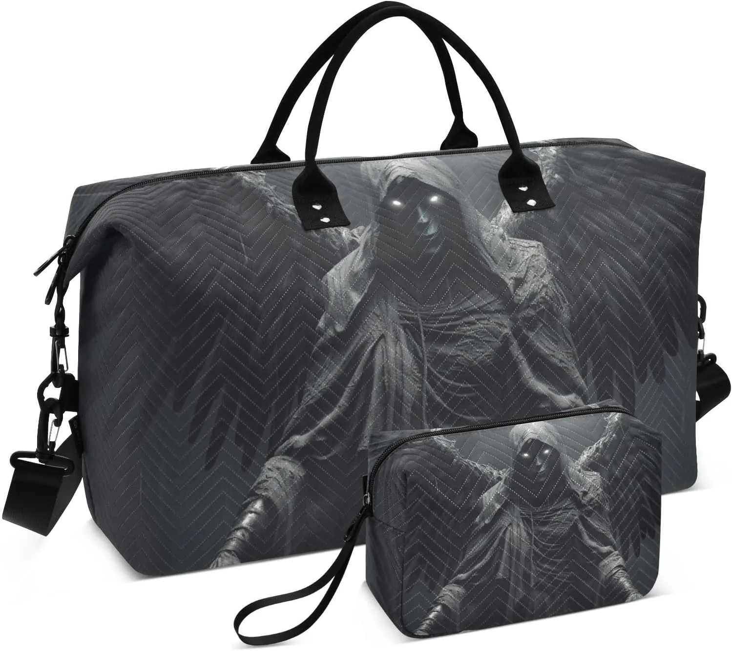Duffel Bag for Traveling, Death God Angel Black Gym Bags with Multiple Interior Pockets for Women Men Toiletry Purse Included 20.5”x 1.9” x 13.8”