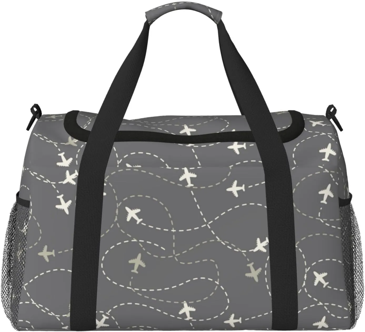 Duffle Bag for Travel, Airplane Routes Around The World Weekender Overnight Duffel Bag, Carry On Bag Gym Bag for Women Men, Personal Item Travel Bag
