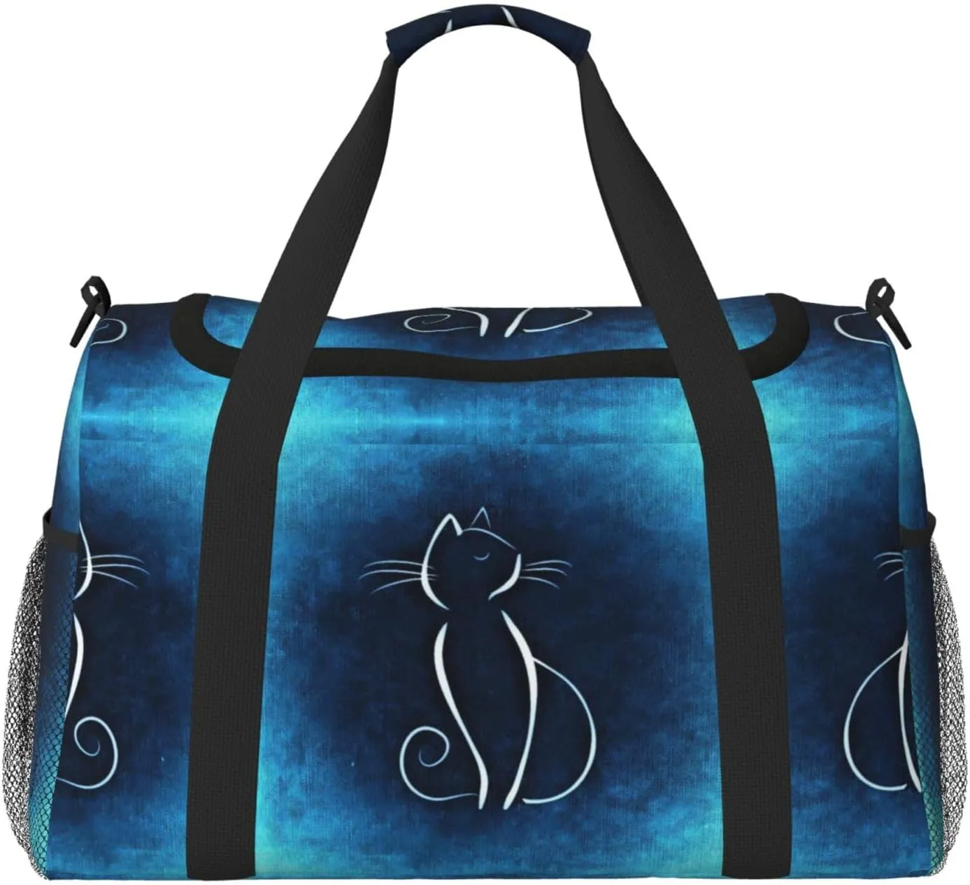 Duffle Bag for Travel, Cat Sketch Weekender Overnight Duffel Bag, Carry On Bag Gym Bag for Women Men, Personal Item Travel Bag