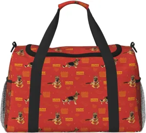 Duffle Bag for Travel, German Shepherd Dog No.1020 Weekender Overnight Duffel Bag, Carry On Bag Gym Bag for Women Men, Personal Item Travel Bag