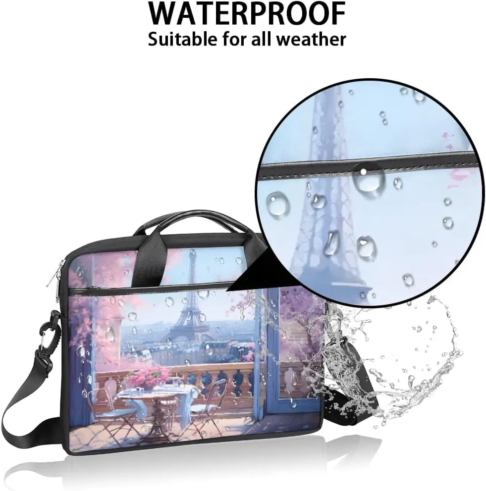 Eiffel Tower Spring Flowers 15 Inch Laptop Bag Laptop Shoulder Bag Computer Cases for Laptops or Tablets