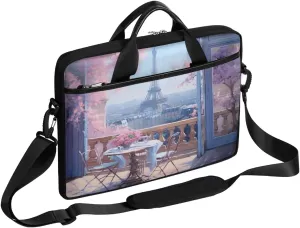 Eiffel Tower Spring Flowers 15 Inch Laptop Bag Laptop Shoulder Bag Computer Cases for Laptops or Tablets