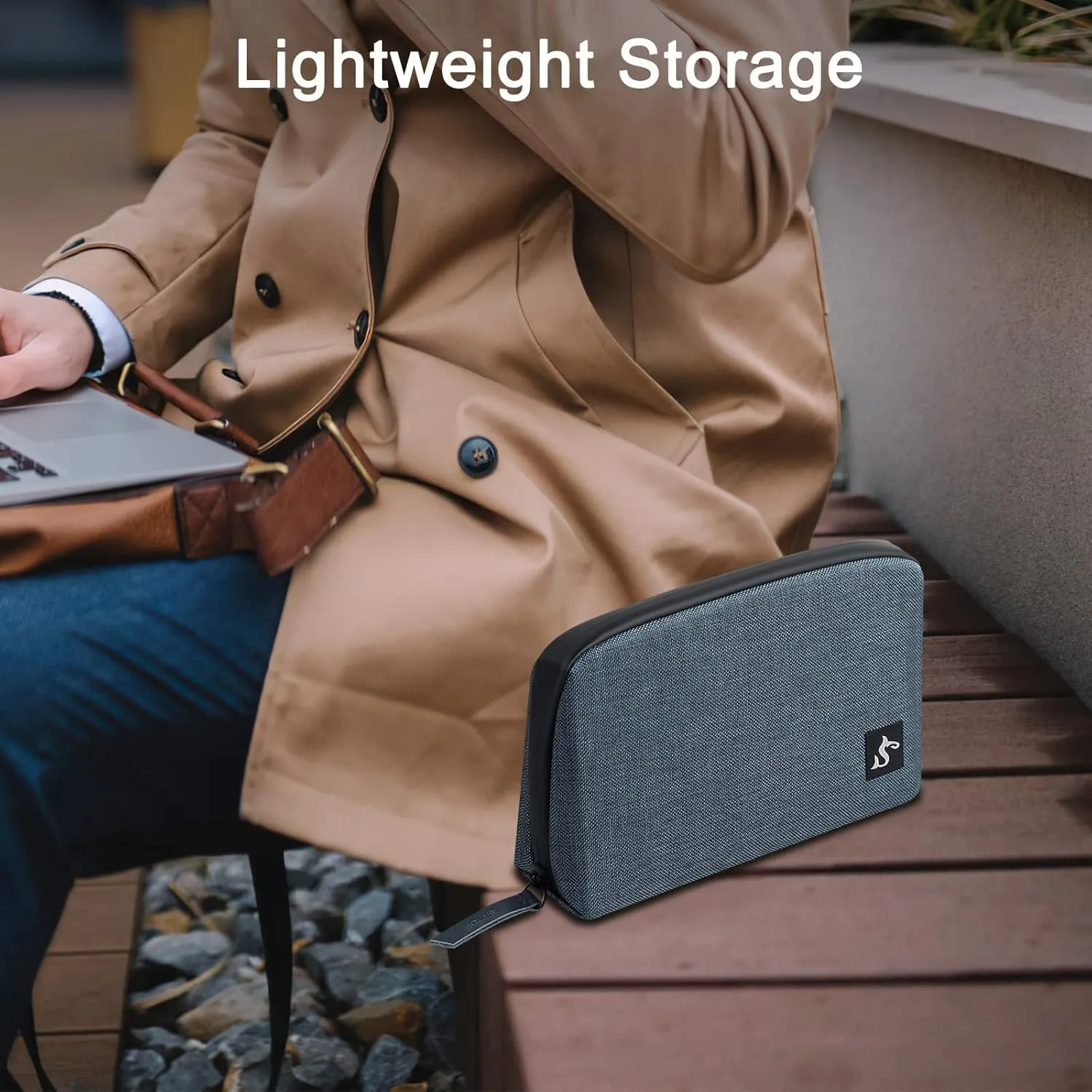Electronic Organizer Case Bag, Waterproof Small Storage Backpack Charger for Cord, Hard Disk, Power Bank (Blue Large)