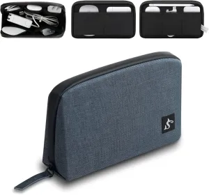 Electronic Organizer Case Bag, Waterproof Small Storage Backpack Charger for Cord, Hard Disk, Power Bank (Blue Large)