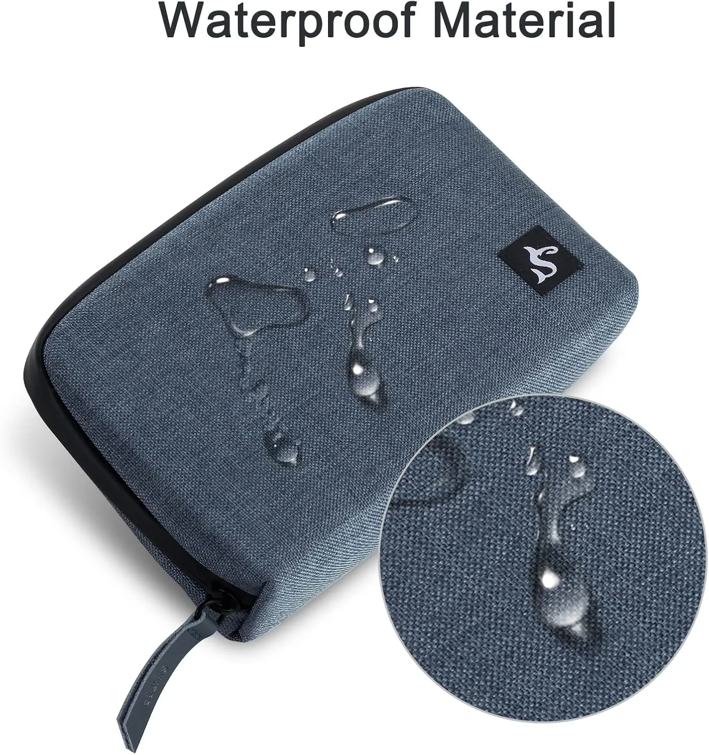 Electronic Organizer Case Bag, Waterproof Small Storage Backpack Charger for Cord, Hard Disk, Power Bank (Blue Large)
