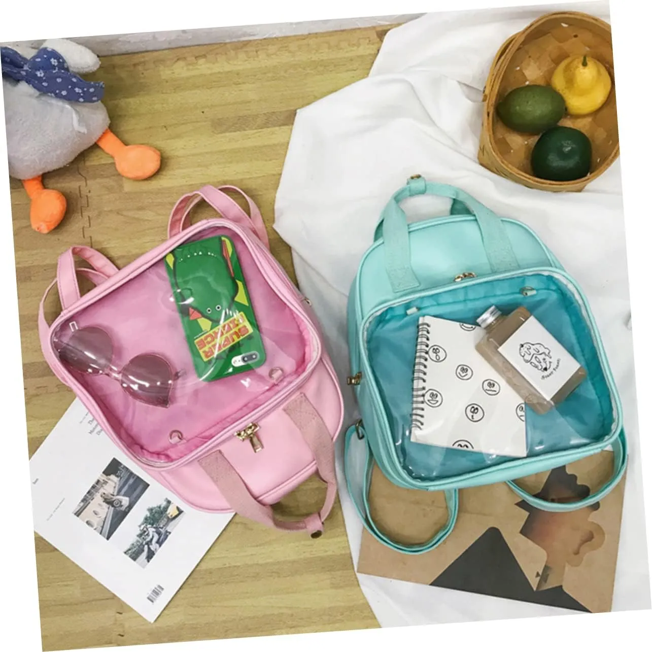 Elegant Backpack Pvc Satchel for Girls Women Comfortable Shoulder Bag Storage