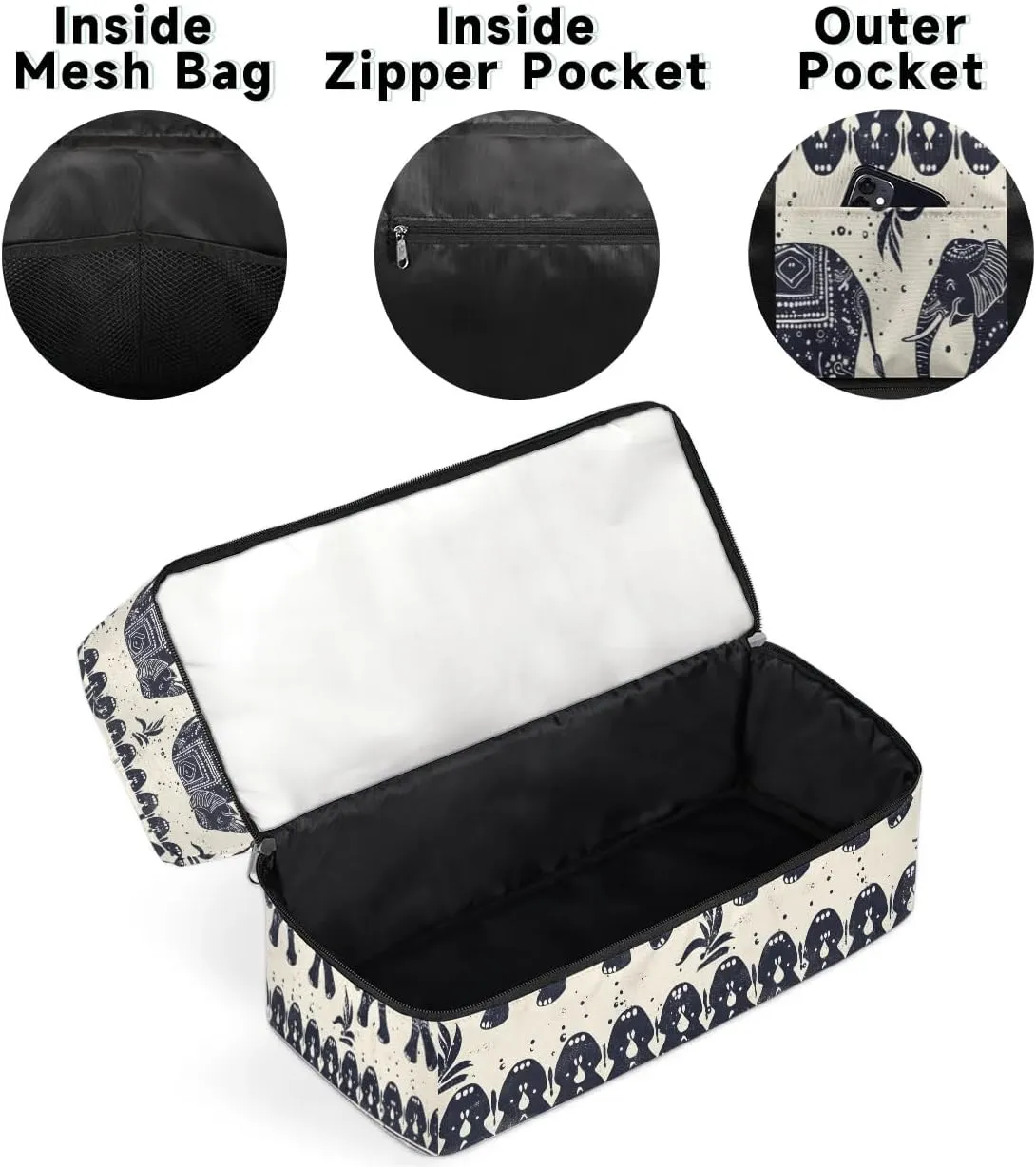Elephants Ethnic Travel Duffel Bag Dry Wet Separated Sports Tote Travel Duffle Bag Gym Workout Bag Women Travel Duffel Bag for Women, Travel, Gym, Work