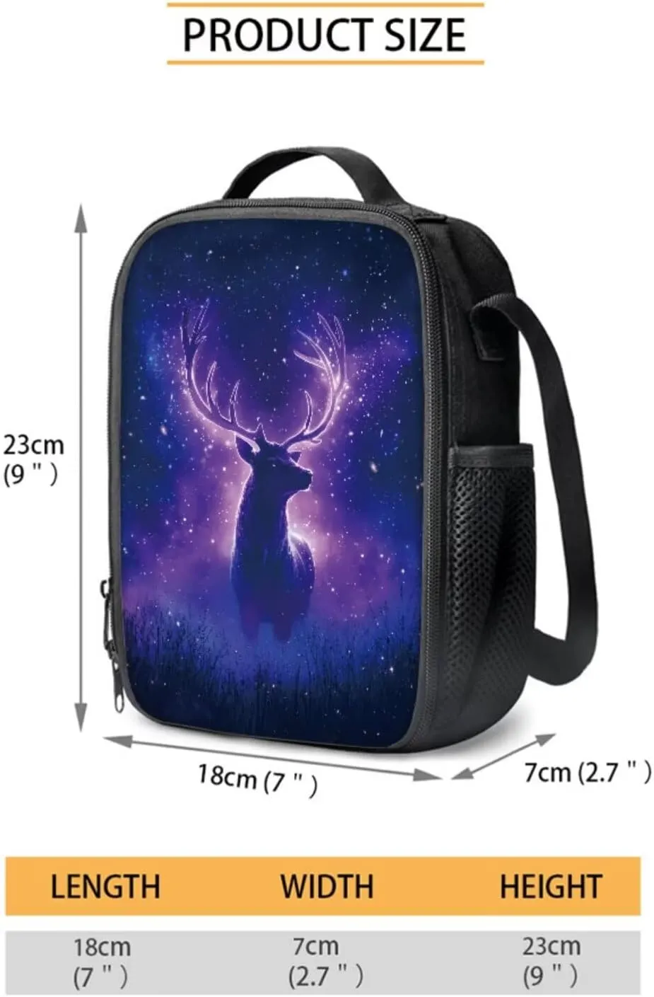 Elk Forest Galaxy Print Backpack for Kids Girls Boys 4pcs School Bags Teen Bookbags Set School Backpack with Lunch Box Pencil Case and Water Bottle Holder