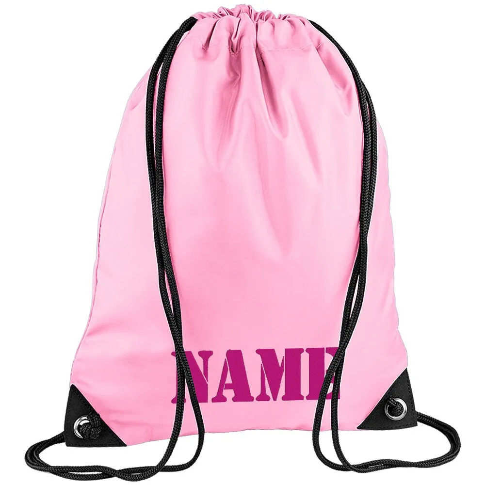 Embroidered Army Text Personalised PE Bag, Kit Bag Drawstring Bag