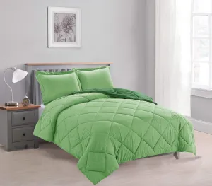 Empire Home 3-PC Reversible Down Alternative All Season Comforter Set with (Sage/Hunter, Queen Size)