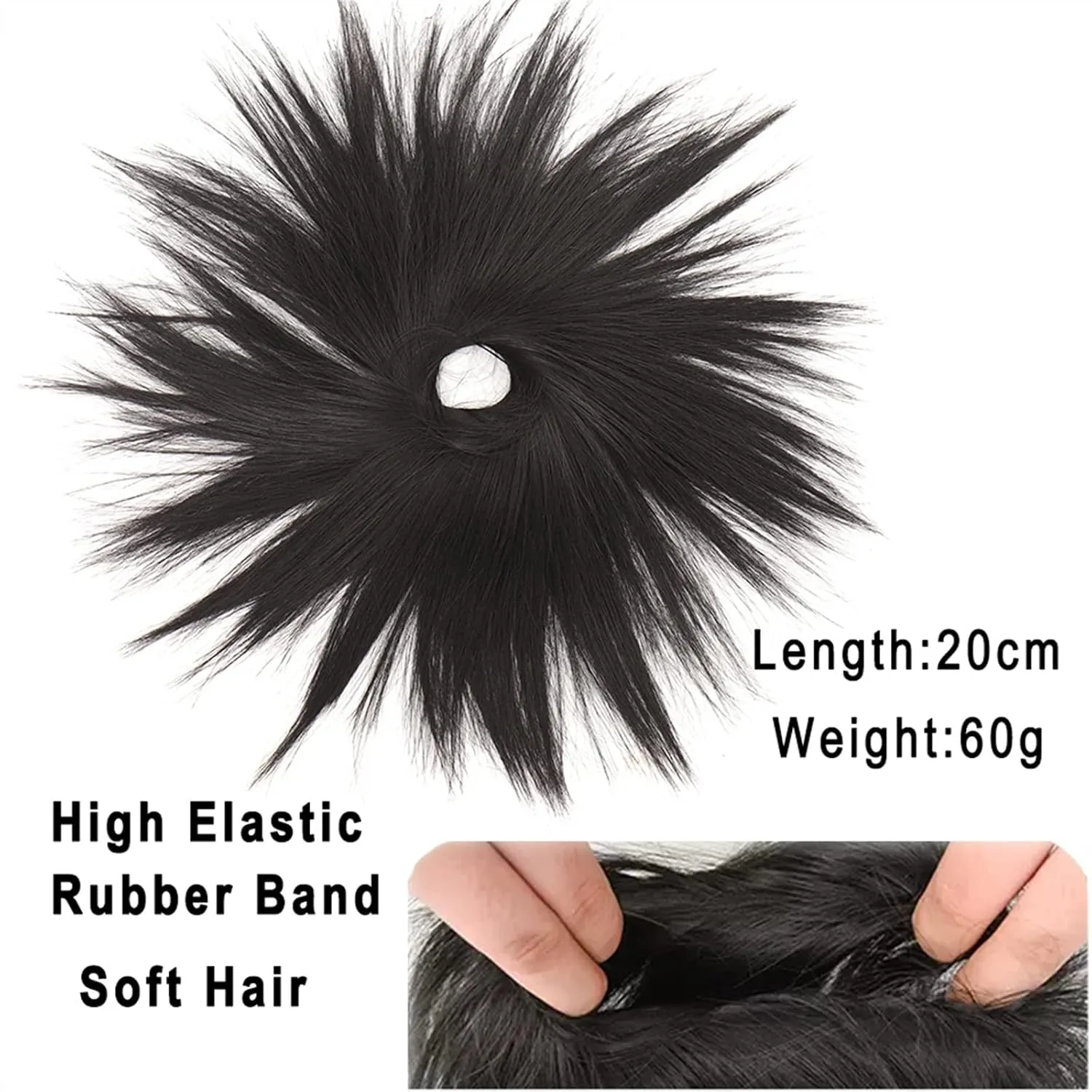 ENGENDER Hair Bun 1 Pack Synthetic Messy Bun with Elastic Rubber Band Wig Straight Hair Ponytail Extensions Hair Bun for Women Hair Piece(106)
