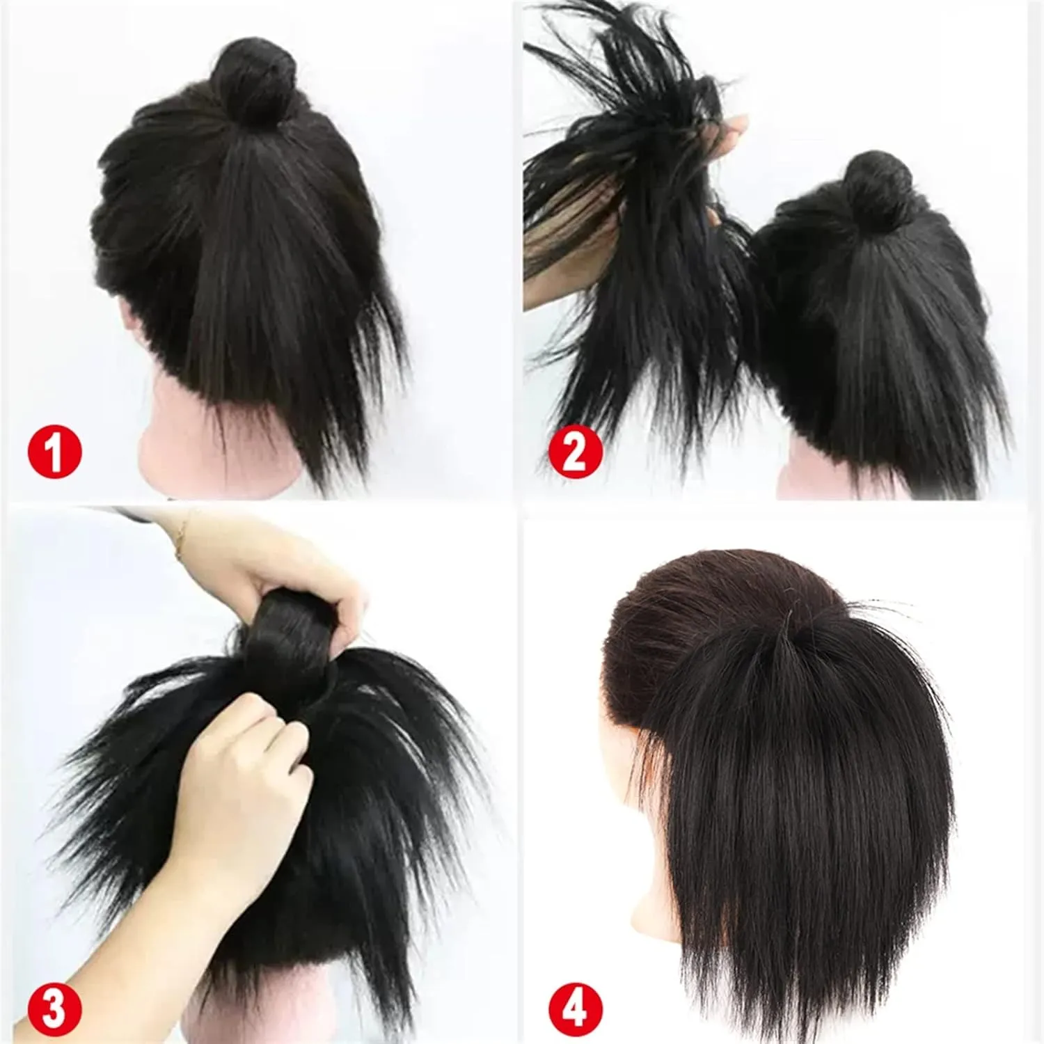 ENGENDER Hair Bun 1 Pack Synthetic Messy Bun with Elastic Rubber Band Wig Straight Hair Ponytail Extensions Hair Bun for Women Hair Piece(106)