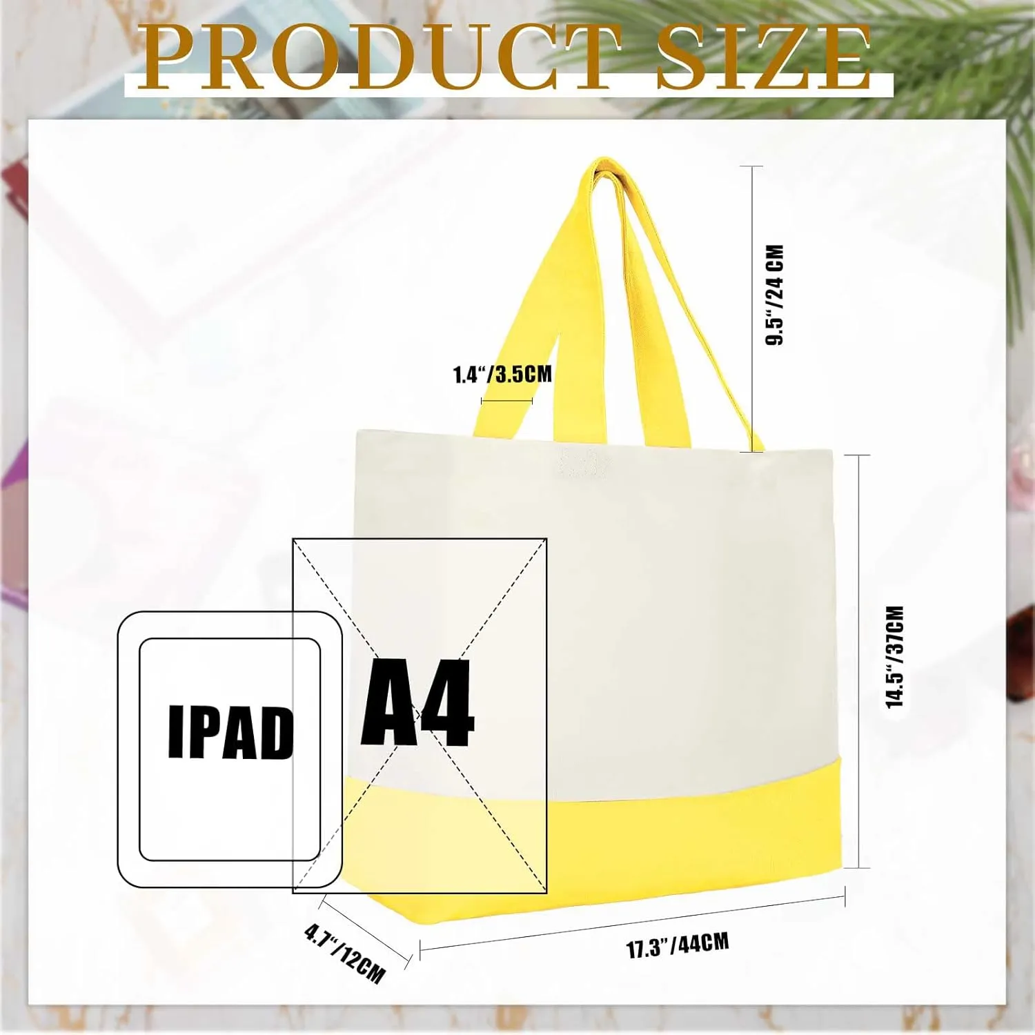 Epakh 12 Pack Canvas Tote Bags Bulk 18.5 x 15 Inch Reusable Grocery Shopping Bags Tote Luggage for Shopping