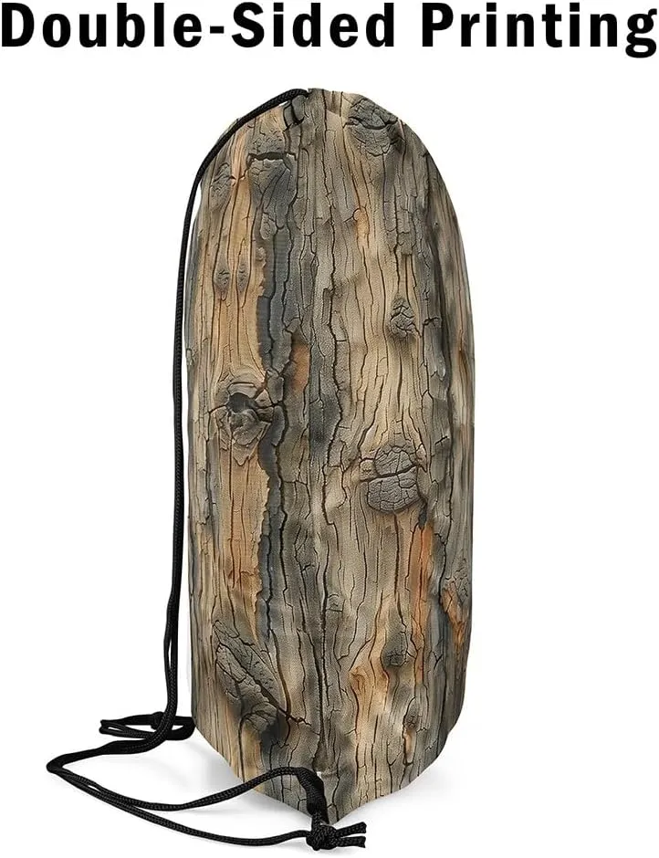 Erosebridal Vintage Bark Drawstring Bags 13x15.7,Rustic Tree Bark Drawstring Backpack,Country Nature Draw String Back Bag,Farmhouse Abstract Pattern String Backpack
