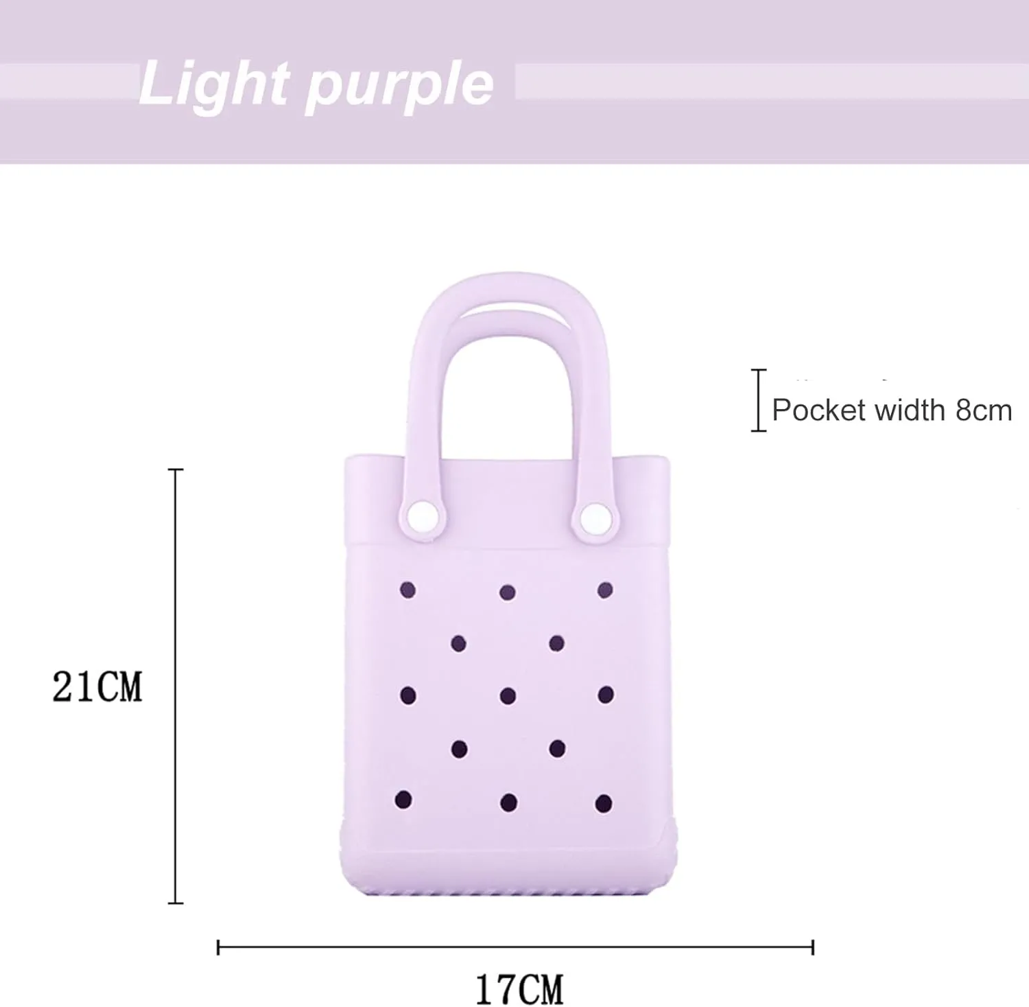 EVA Waterproof Mini Beach Tote, Bitty Rubber Travel Bags Sandproof X Small Size Handbag for Sports Gym Travel Market Outdoor