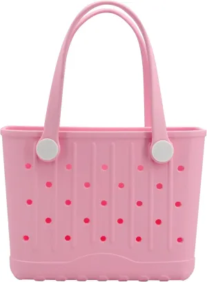EVA Waterproof Rubber Beach Bag Sandproof Compact Tote for Women Men, Lightweight Rubber Travel Handbag for Pool, Gym