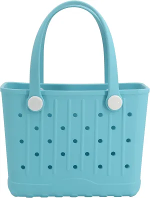EVA Waterproof Rubber Beach Bag Sandproof Compact Tote for Women Men, Lightweight Rubber Travel Handbag for Pool, Gym