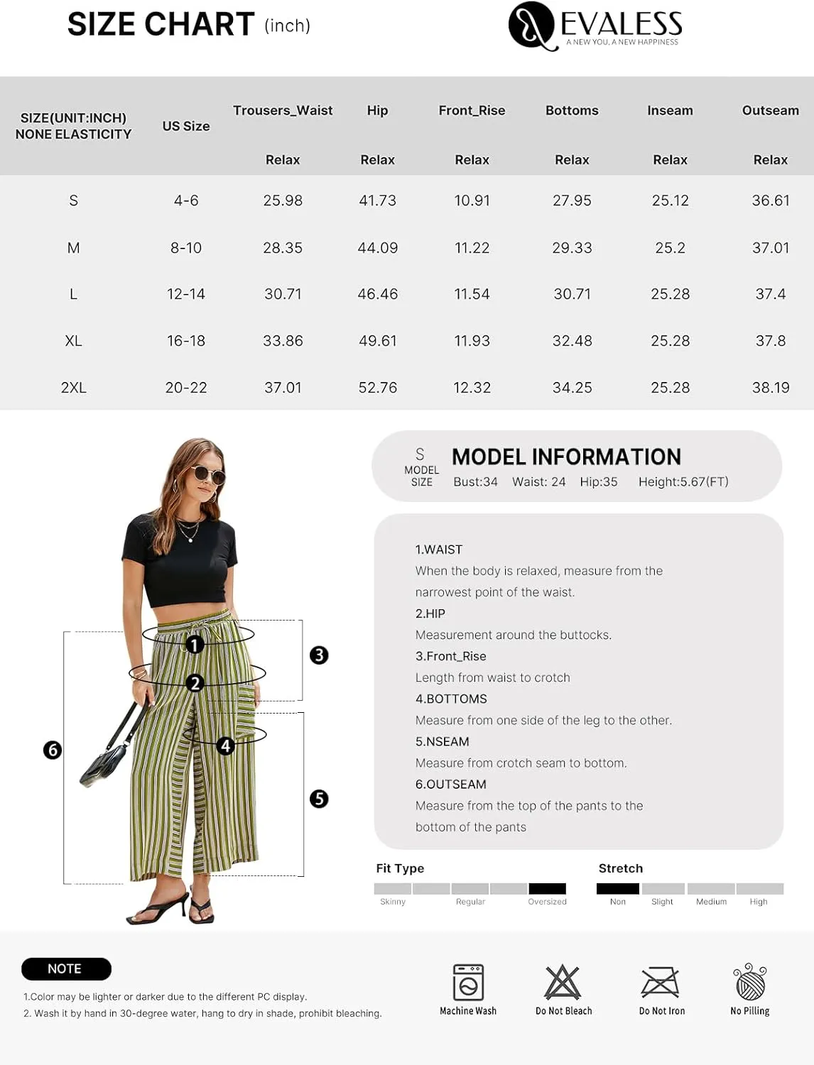 EVALESS Women Palazzo Pants Summer Casual Wide Leg High Waist Lounge Flowy Beach Striped Trousers Travel Vacation Outfits