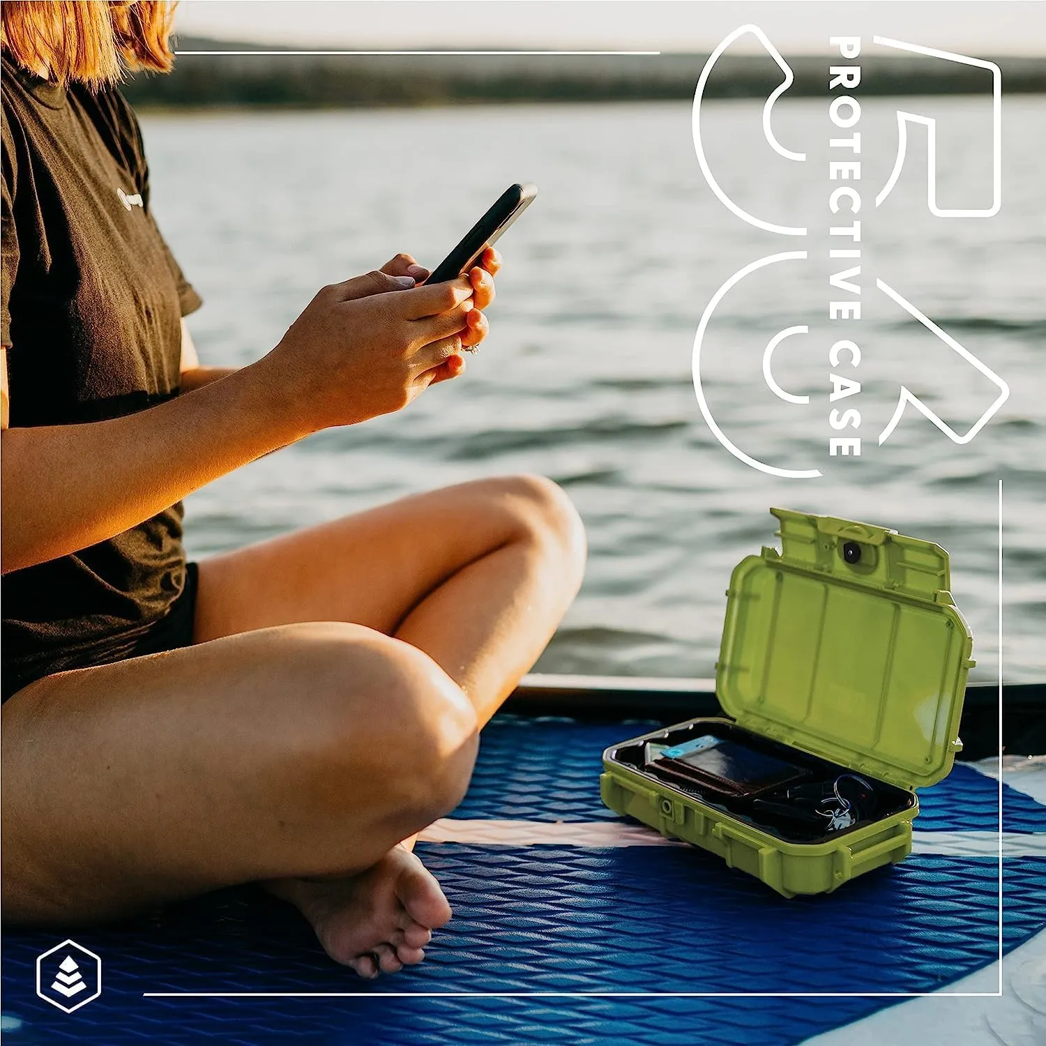 Evergreen 56 Waterproof Dry Box Protective Case - Travel Safe/Mil Spec/USA Made - for Tackle Organization of Cameras, Phones, Camping, Fishing, Hiking, EDC, Water Sports, Knives (TOPO, Orange)