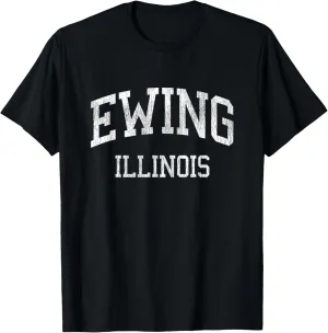 Ewing Illinois IL Vintage Athletic Sports Design T-Shirt