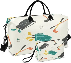 Exnundod Women Weekender Bags Cartoon Golf Shaft Balls Gym Bags Carry On Overnight Duffle Large Duffle Tote Hospital Bag for Business Trip, Yoga