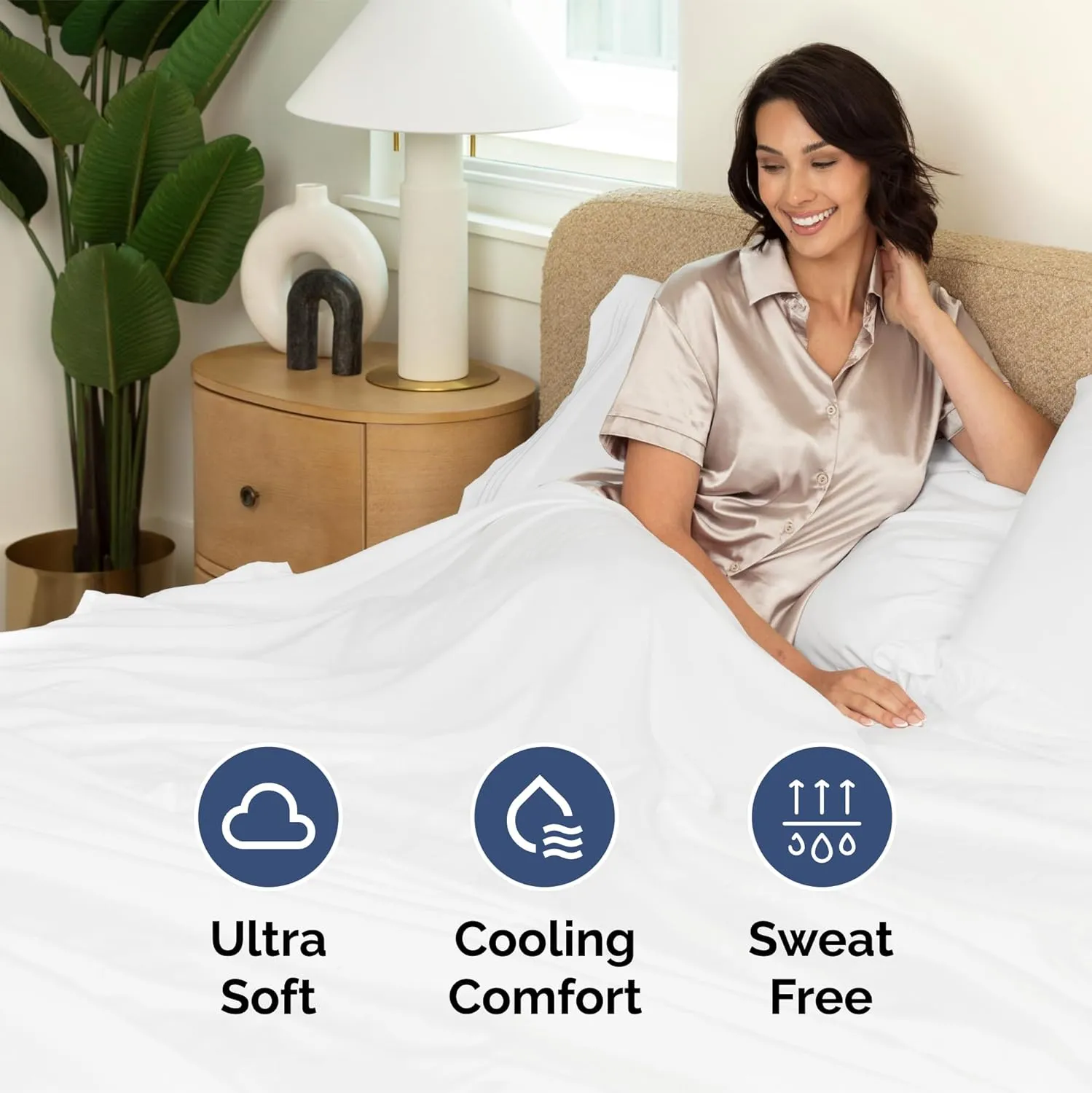 Extra Deep Queen Sheet Set - 6 Piece Breathable & Cooling Sheets - Hotel Luxury Bedding Set w/18-24 Inch Extra Deep Pockets - Easy & Secure Fit - Super Soft, Wrinkle Free & Comfy - White, Queen Size