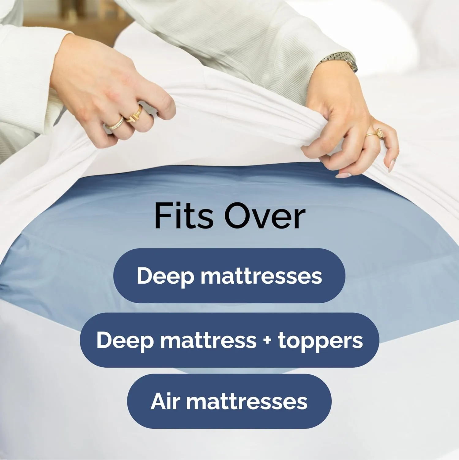 Extra Deep Queen Sheet Set - 6 Piece Breathable & Cooling Sheets - Hotel Luxury Bedding Set w/18-24 Inch Extra Deep Pockets - Easy & Secure Fit - Super Soft, Wrinkle Free & Comfy - White, Queen Size