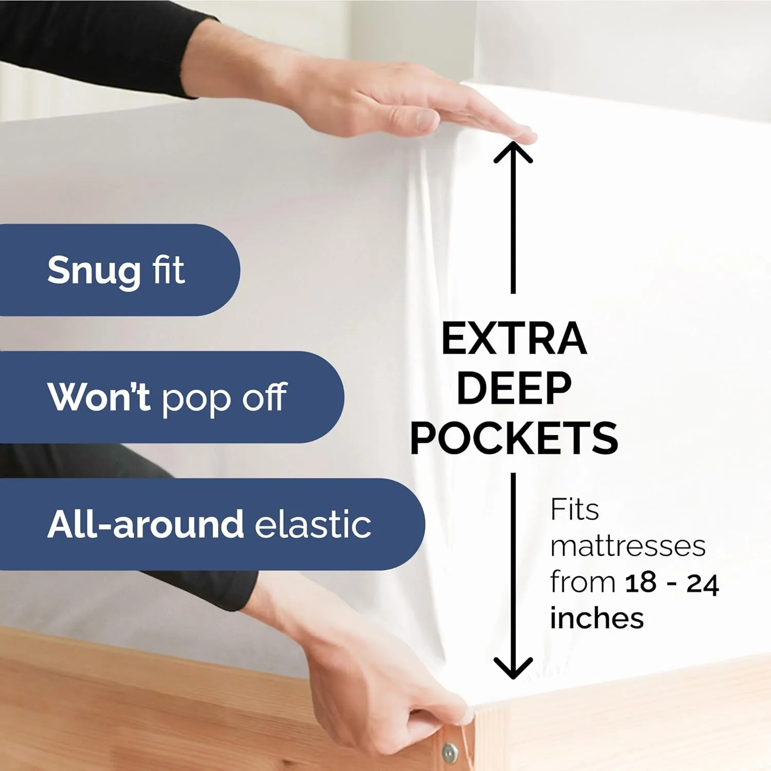 Extra Deep Twin Sheet Set - 4 Piece Breathable & Cooling Sheets - Hotel Luxury Bedding Set w/18-24 Inch Extra Deep Pockets - Easy Fit - Super Soft, Wrinkle Free and Comfy - Antique White, Twin Size