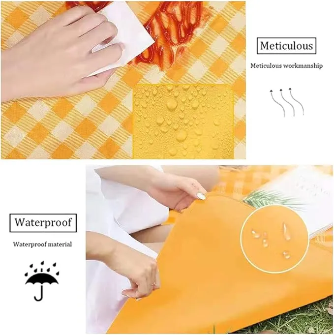 Extra Large 80"x 80" Beach Blanket, Outdoor Picnic Blankets, Waterproof Sandproof Portable Blankets, Foldable and Lightweight for Spring Summer Camping, Beach, Park