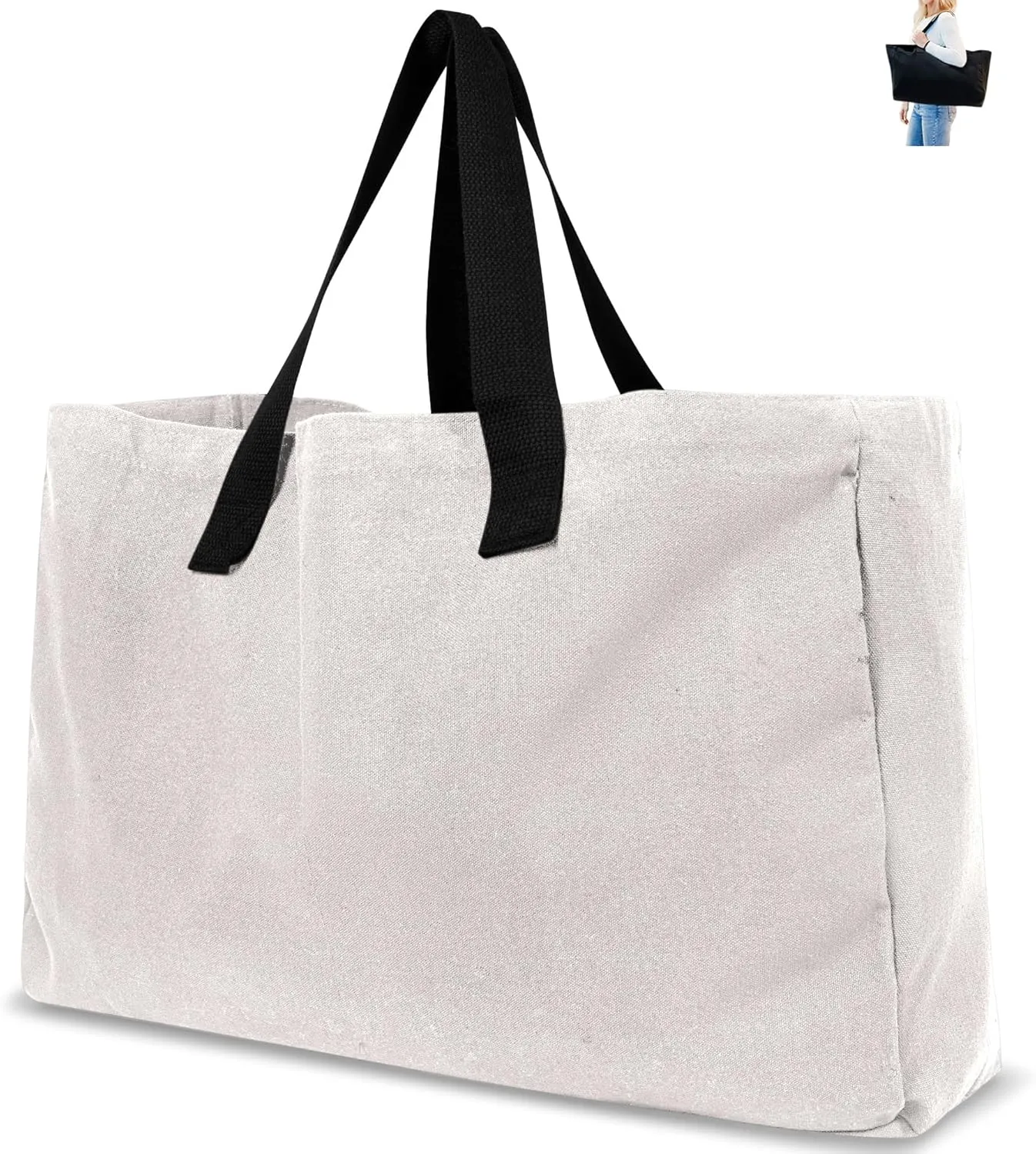 Extra Large Canvas Tote Bag - Big Largest Reusable Grocery