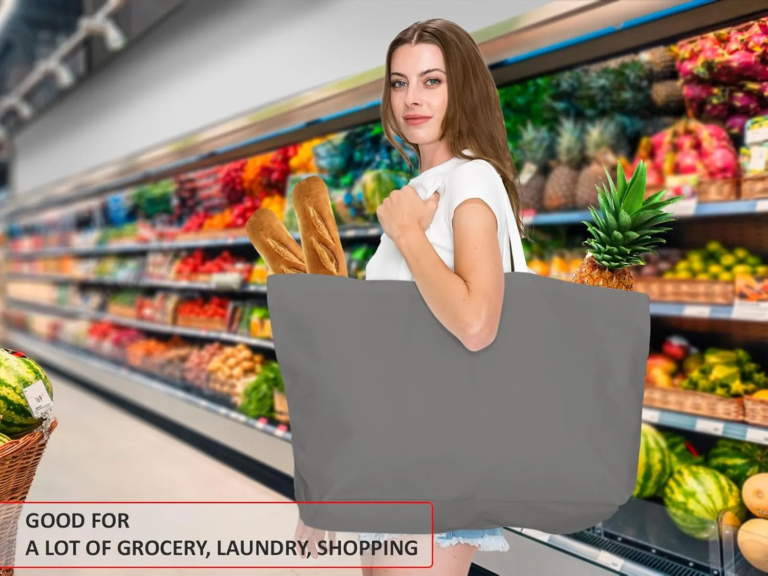 Extra Large Canvas Tote Bag - Big Largest Reusable Grocery