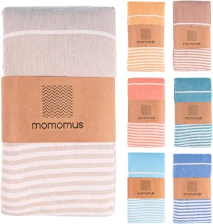 Extra Large Turkish Beach Towel Style – Made of 100% Cotton for Sand-Free Comfort | Oversized Beach Towel – Sandproof Beach Blanket – Big Beach Mat - Outdoor Picnic (Beige, 83x94 in)