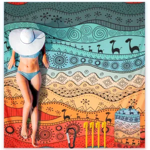 Extra Large Waterproof Beach Blanket – Sandproof Quick-Dry Mat for 1–8 Adults, Perfect for Travel & Camping