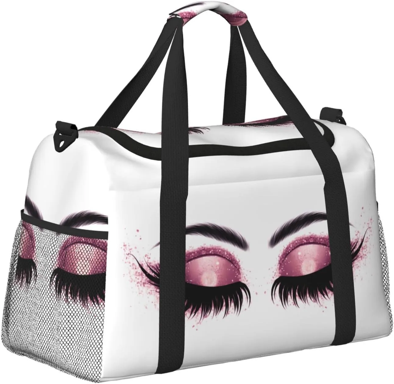 Eyeshadow Eyelash Purple Travel Weekender Overnight Bags Foldable Hand Travel Bag Sport Gym Duffel Bag For Men Women
