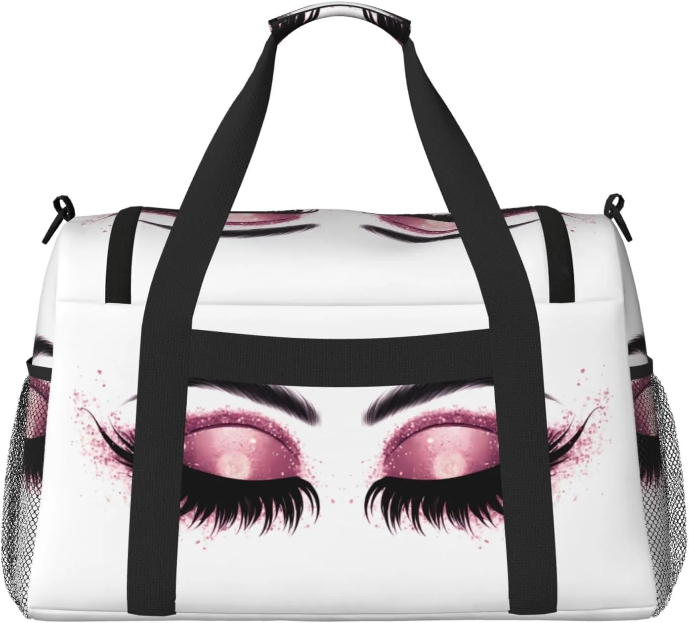 Eyeshadow Eyelash Purple Travel Weekender Overnight Bags Foldable Hand Travel Bag Sport Gym Duffel Bag For Men Women