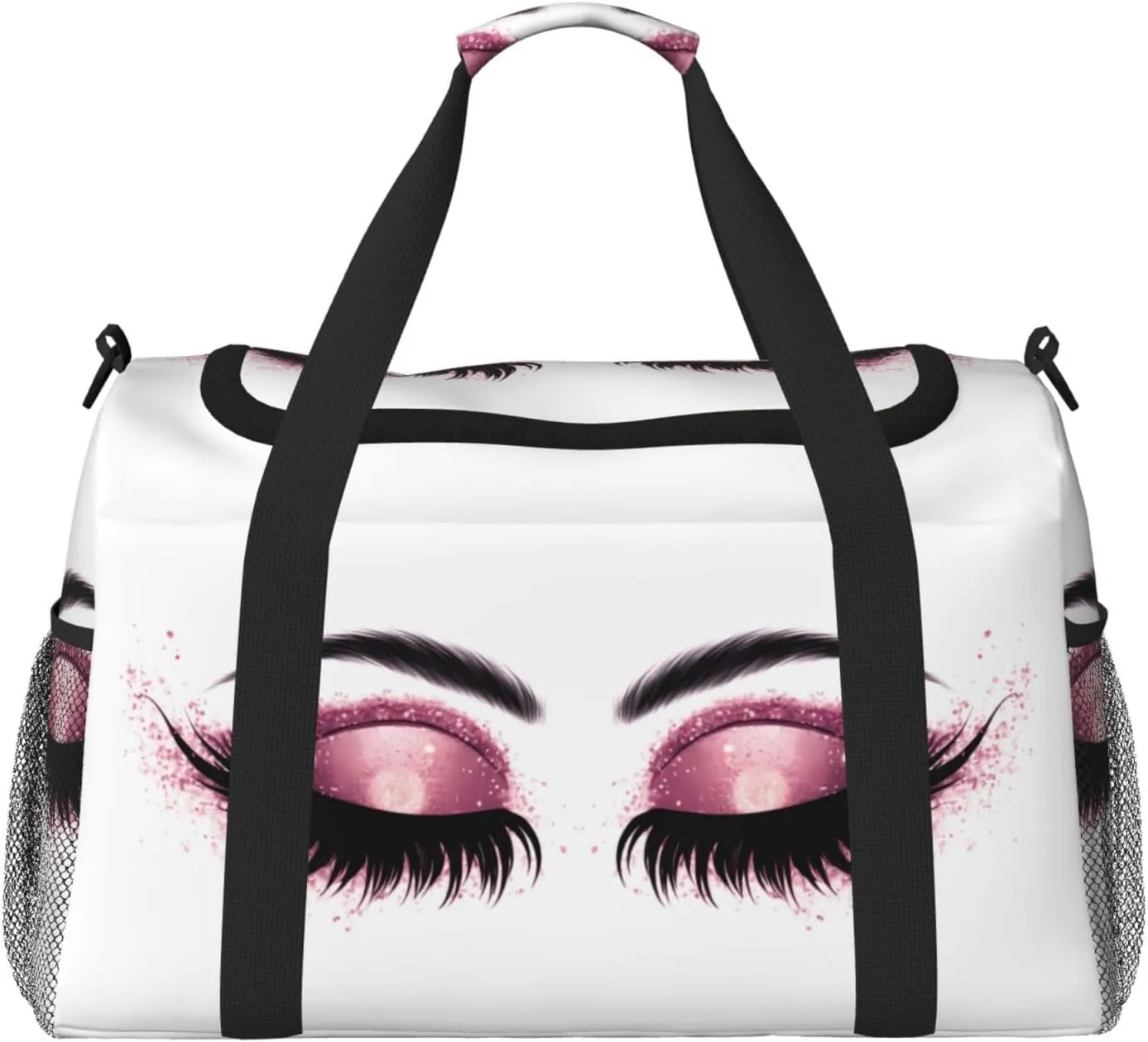 Eyeshadow Eyelash Purple Travel Weekender Overnight Bags Foldable Hand Travel Bag Sport Gym Duffel Bag For Men Women