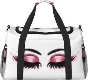 Eyeshadow Eyelash Purple Travel Weekender Overnight Bags Foldable Hand Travel Bag Sport Gym Duffel Bag For Men Women
