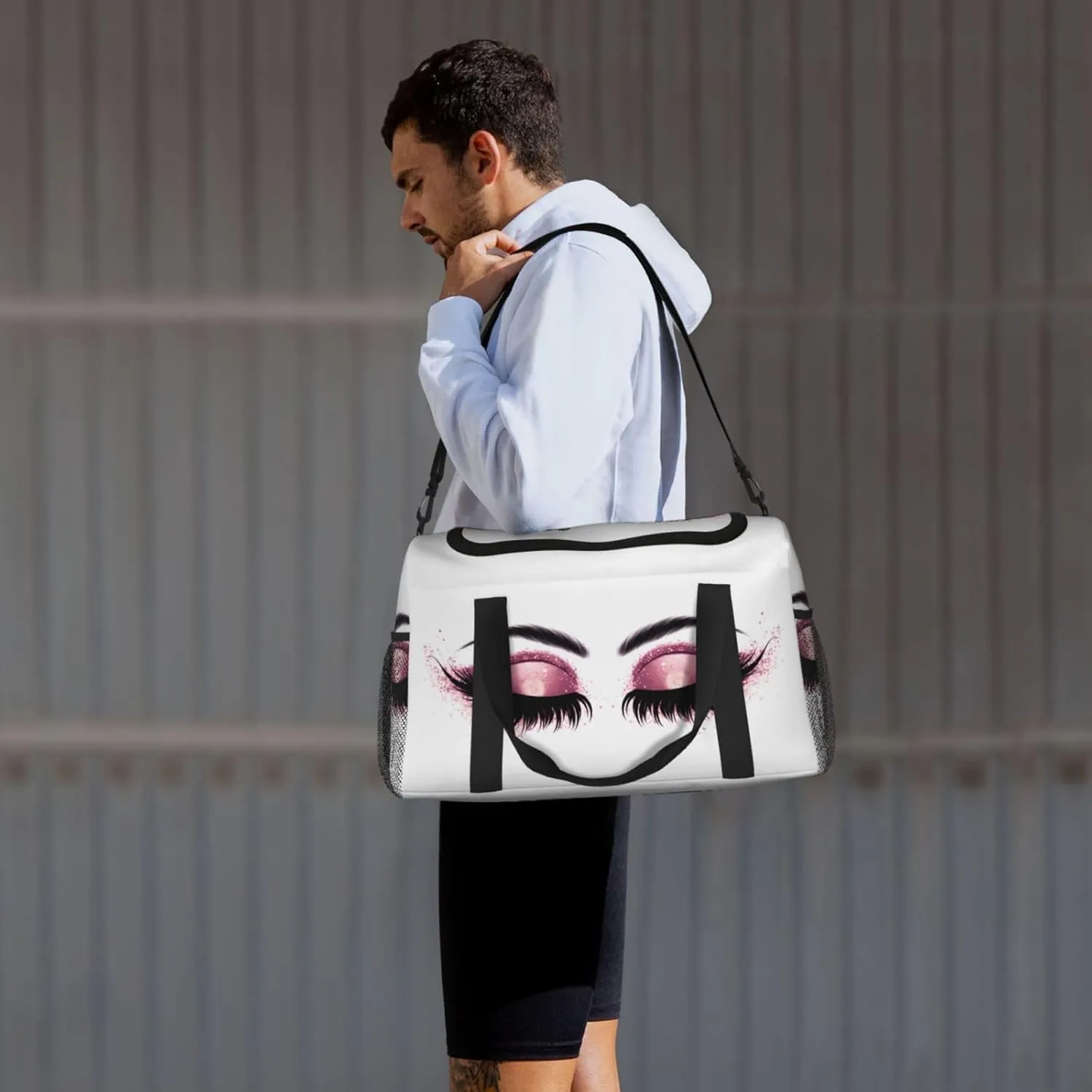 Eyeshadow Eyelash Purple Travel Weekender Overnight Bags Foldable Hand Travel Bag Sport Gym Duffel Bag For Men Women