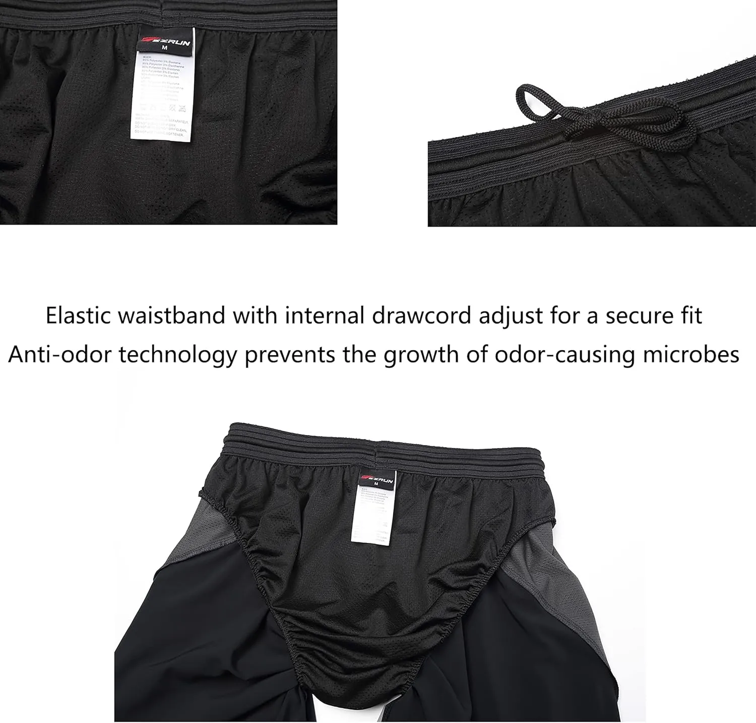 EZRUN Mens 9 Inch Lightweight Running Workout Shorts with Liner Loose-Fit Gym Shorts for Men with Zipper Pockets