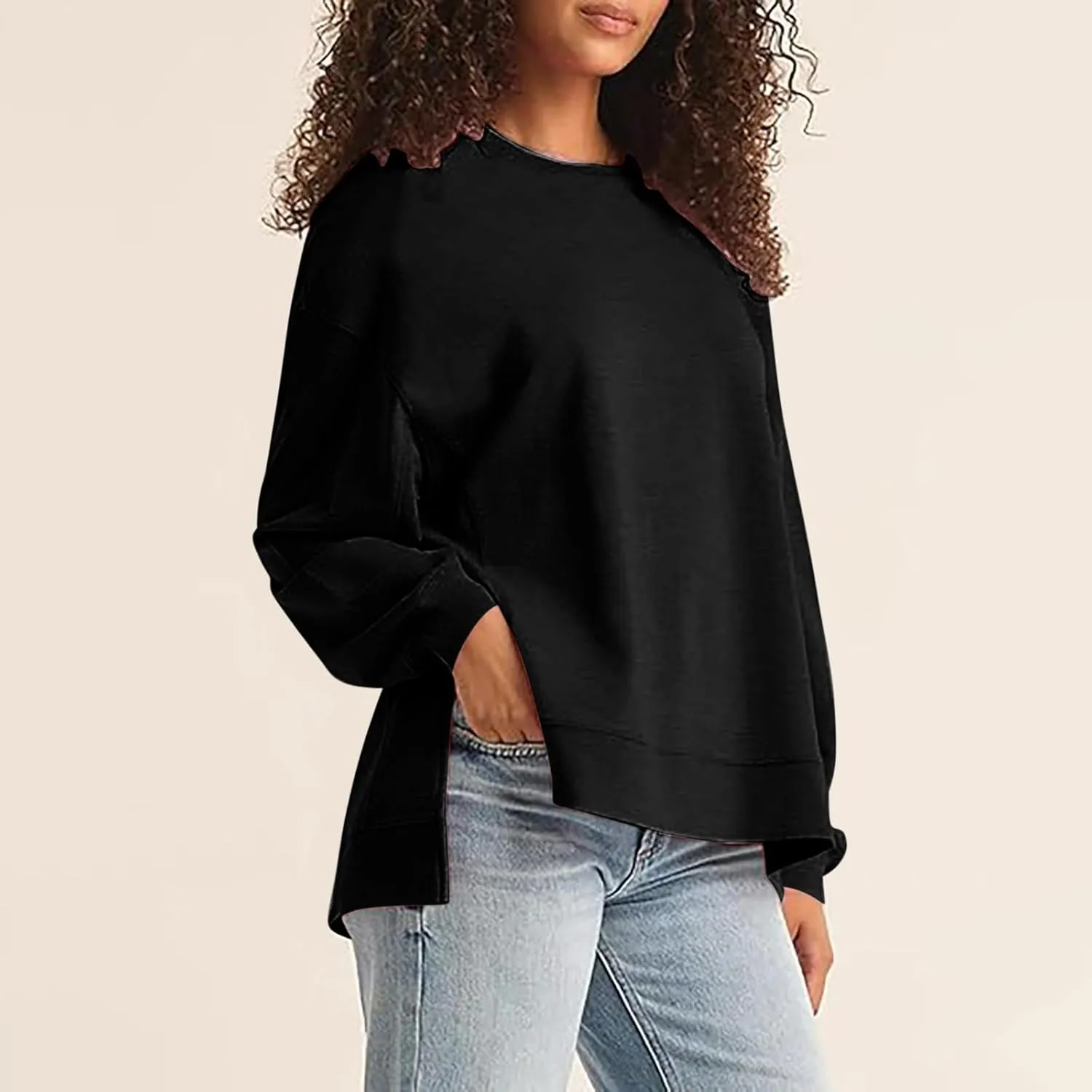 Fall Shirts for Women 2024 Trendy Plus Size Crewneck Sweatshirts Casual Long Sleeve Shirts Oversized Pullover Tops