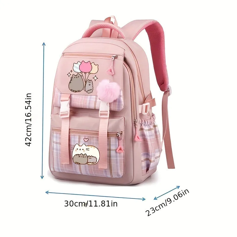 Fashionable Plaid Backpack for High School and College Students