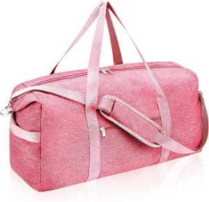 Felipe Varela For Spirit Airlines Personal Item Bag 18x14x8, Foldable Travel Duffel Bags Small Overnight weekender Gym Duffle Carry on Luggage Underseat Bag with Wet Pocket(Pink, 30L)