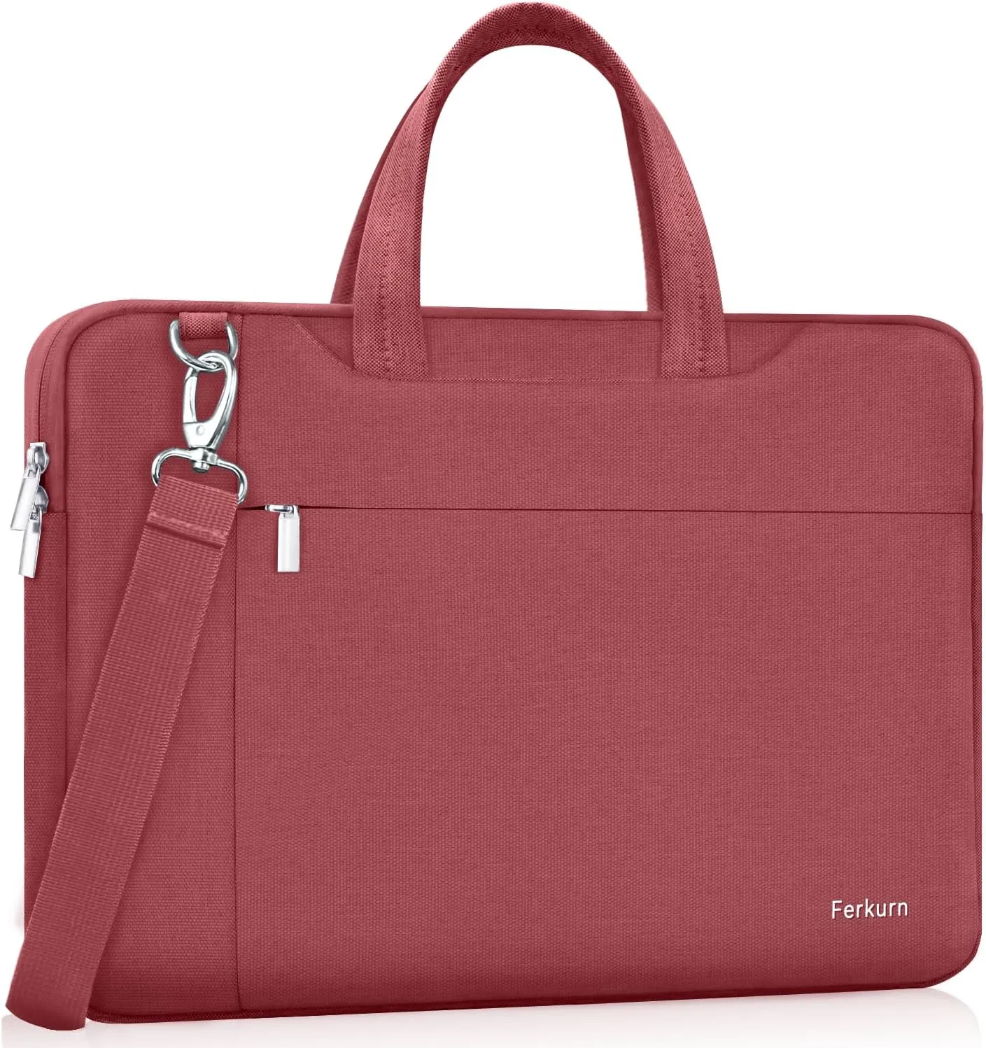 Ferkurn Laptop Bag Case Women Men Computer Sleeve with Shoulder Compatible with HP Envy Pavilion/Inspiron/Thinkpad/Vivobook/MSI/Surface,Waterproof Briefcase with Handle, Red, 17 17.3 Inch
