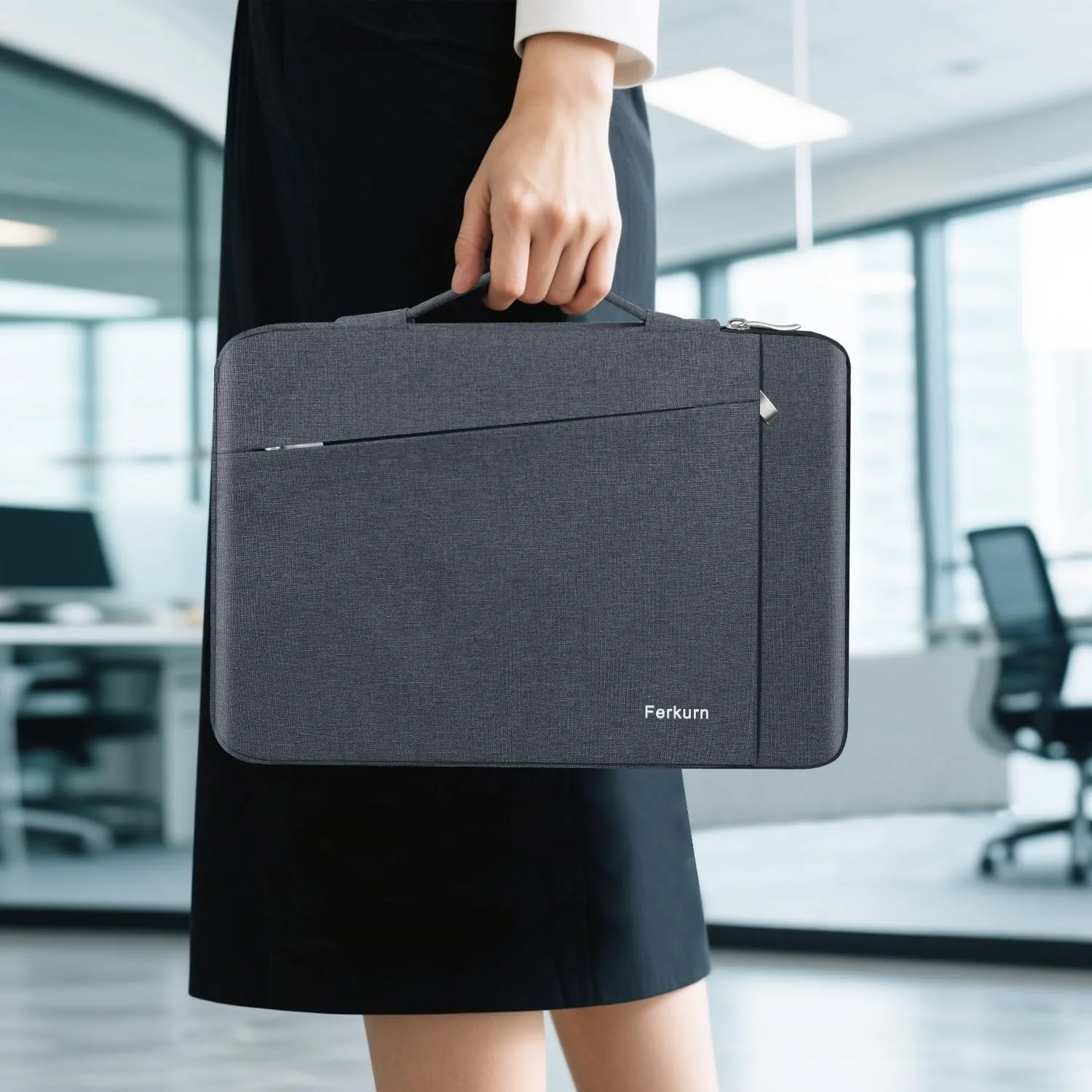 Ferkurn Laptop Case Sleeve for Men Women Chromebook Case Compatible with MacBook Air/Pro Lenovo Surface HP Dell ASUS Acer, 14 inch, Gray
