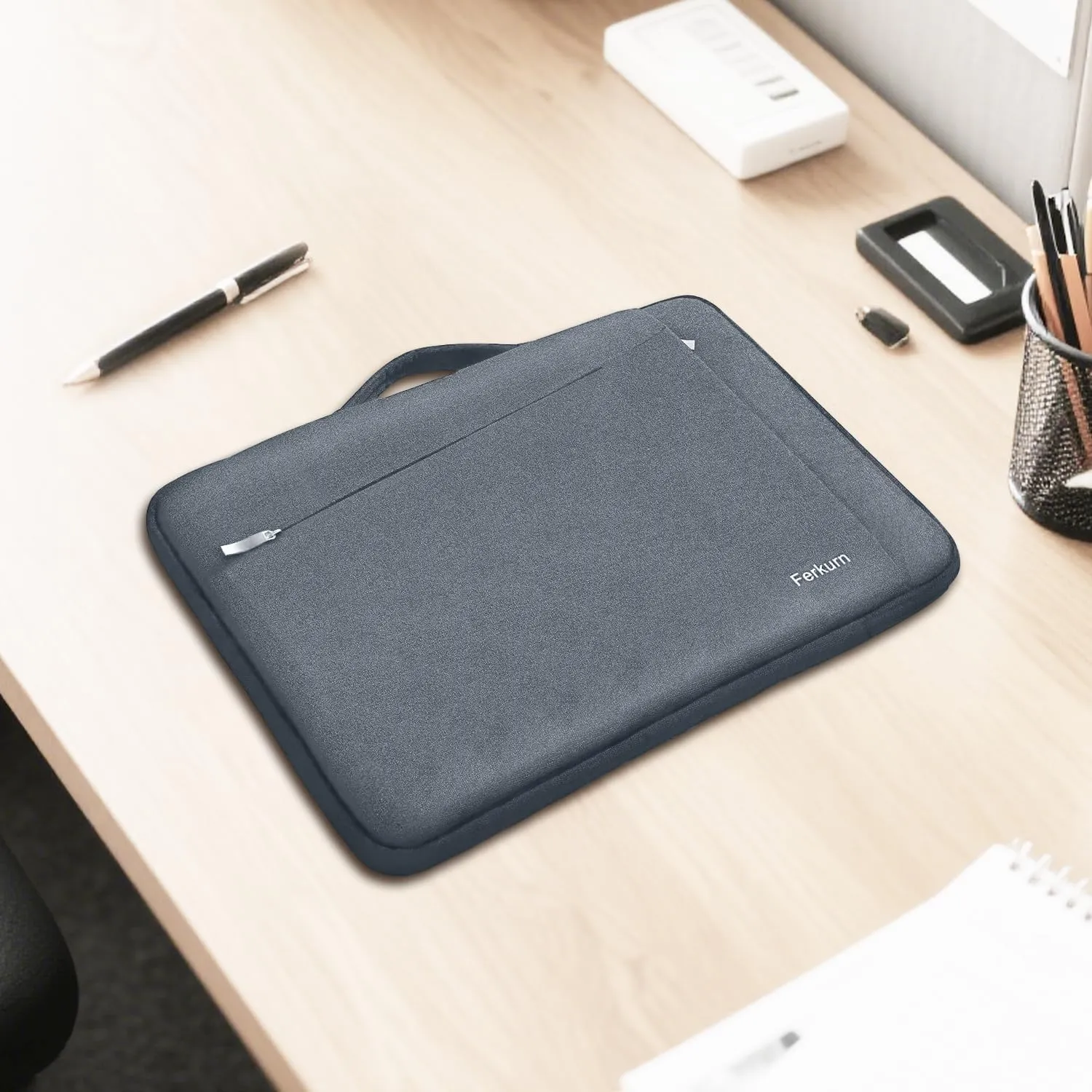 Ferkurn Laptop Case Sleeve for Men Women Chromebook Case Compatible with MacBook Air/Pro Lenovo Surface HP Dell ASUS Acer, 14 inch, Gray