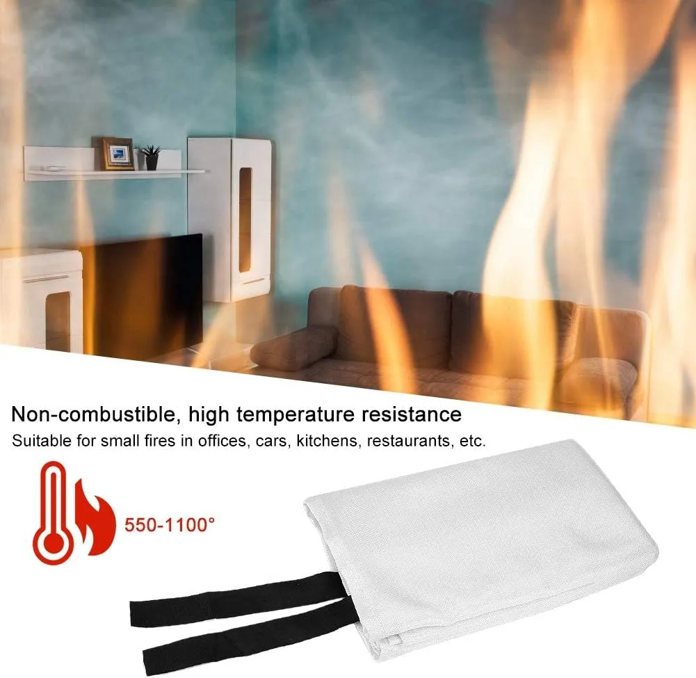 Fiberglass Emergency Fire Safety Blanket 1.8 x 1.8m Essential for Kitchen Camping Fireplace Grill Car (1.2mx1.2m)