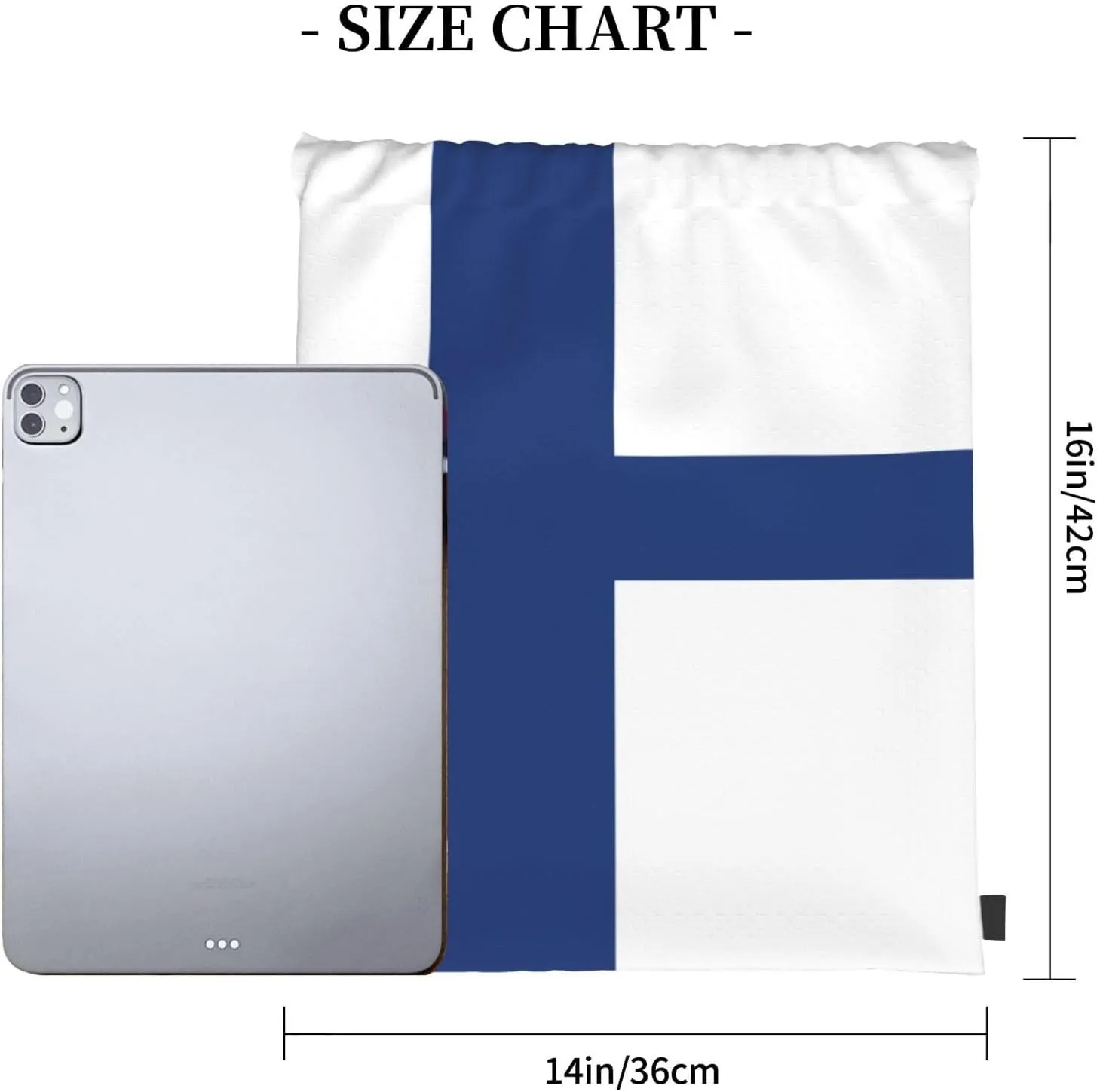 Finnish Flag Drawstring Backpack Sports Gym Bag String Cinch Pouch For Daily Use