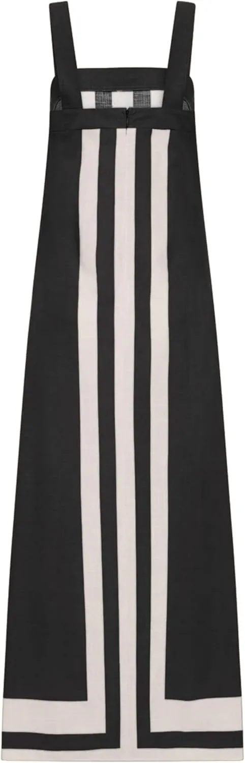 Fiona Jolin Womens Summer Maxi Dress Boho Striped Shoulder Strap Long Sundress Beach Cover Up Dress
