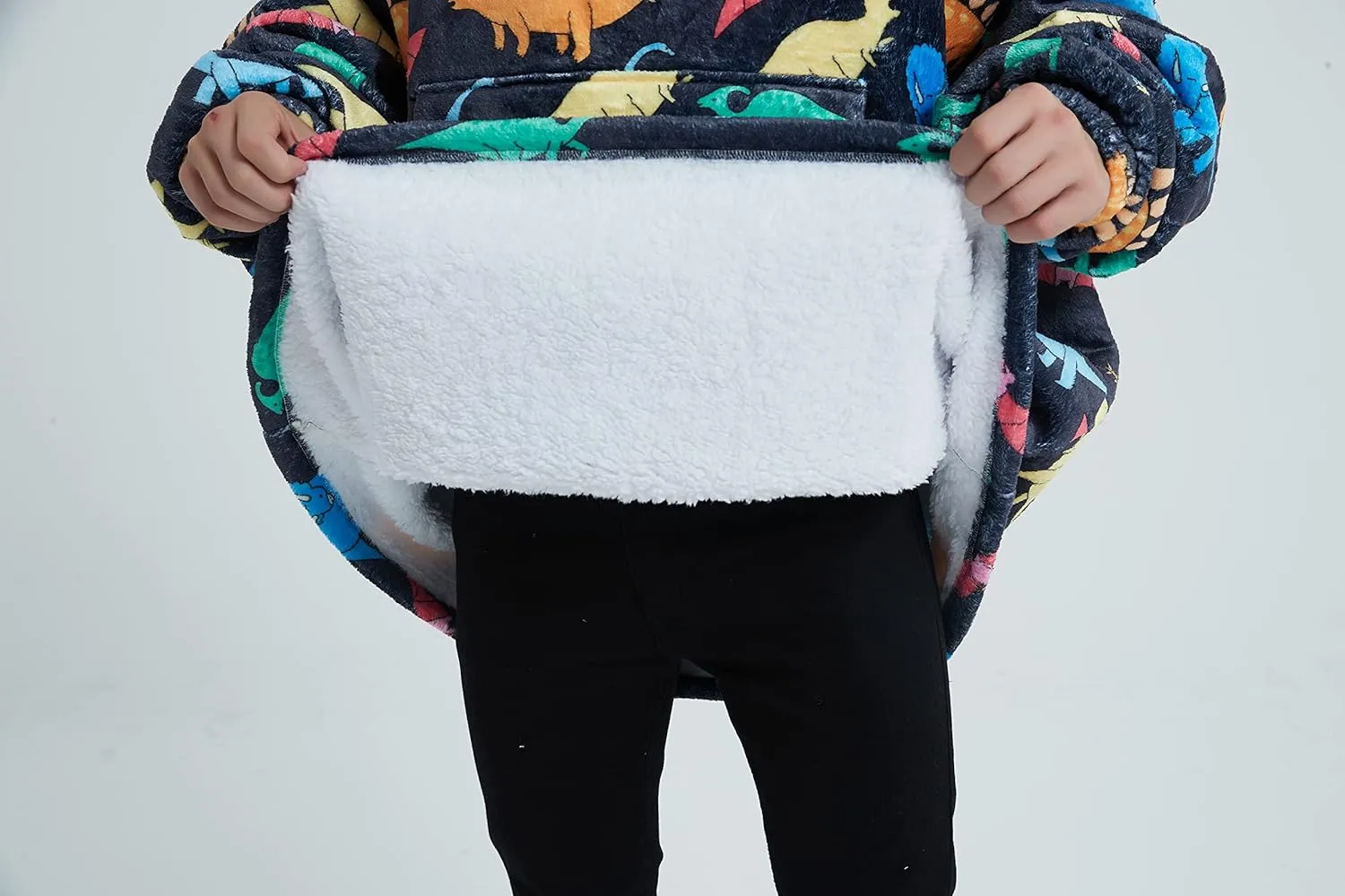 Fiosnow Multidinosaur Blanket Hoodies for Women and Men Adult Oversize Wearable Blanket Hoodies for Soft and Warm